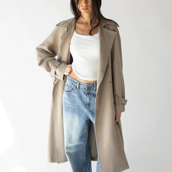 OAK + FORT Oversized Trench Coat - Picture 1 of 8